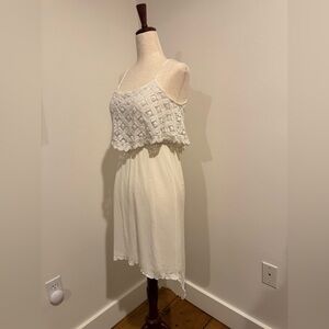 No Boundaries White Lace Overlay Slip Dress Spaghetti Strap Small